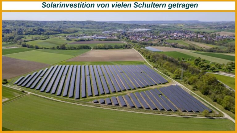 Luftbild der Photovoltaikanlage Steinäcker bei Schwäbisch Hall mit regionaler Bürgerbeteiligung