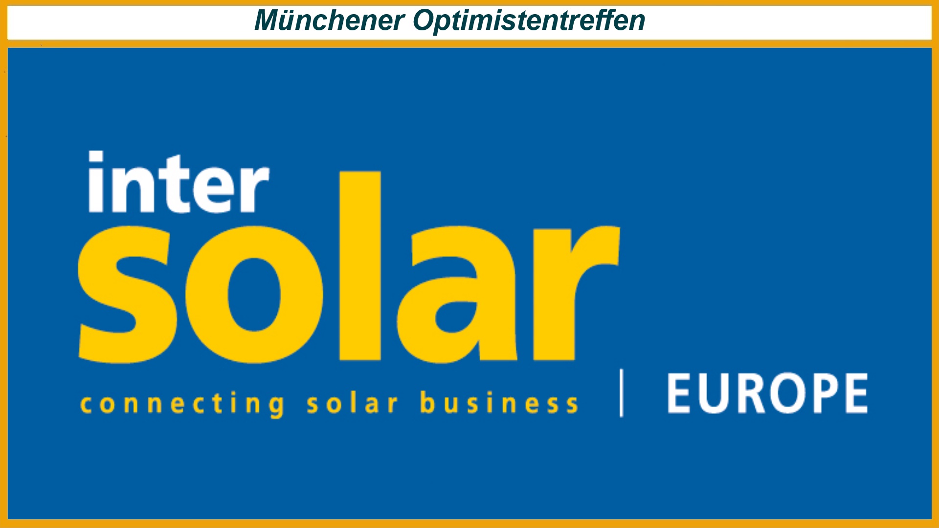 Logo der Intersolar Europe in München, Europas Leitmesse für Photovoltaik und Energiewende