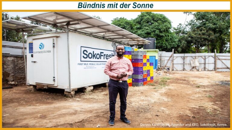 Dennis Karema, Gründer von SokoFresh, setzt auf solarbetriebene Kühlhäuser für Landwirte in Kenia.