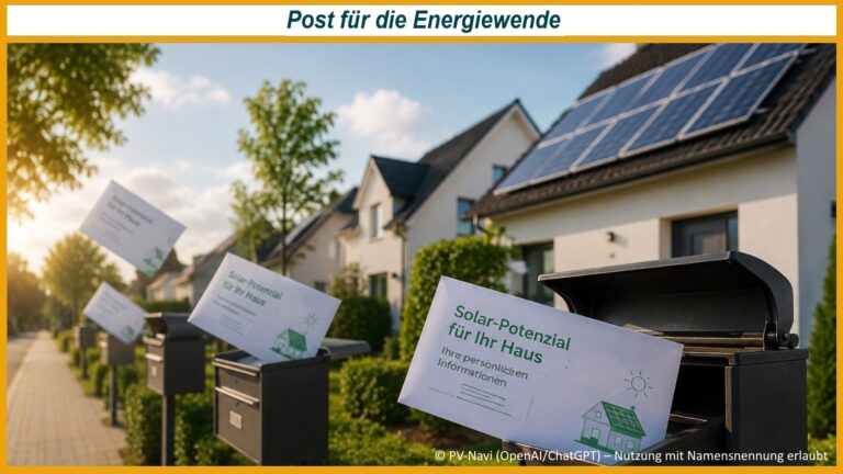 Informationsbriefe zur Photovoltaik erreichen Hauseigentümer und informieren über das Solarpotenzial ihres Daches.