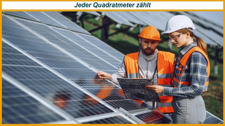 Ein Monteur und eine Monteurin installieren Solarmodule auf einem Hausdach.
