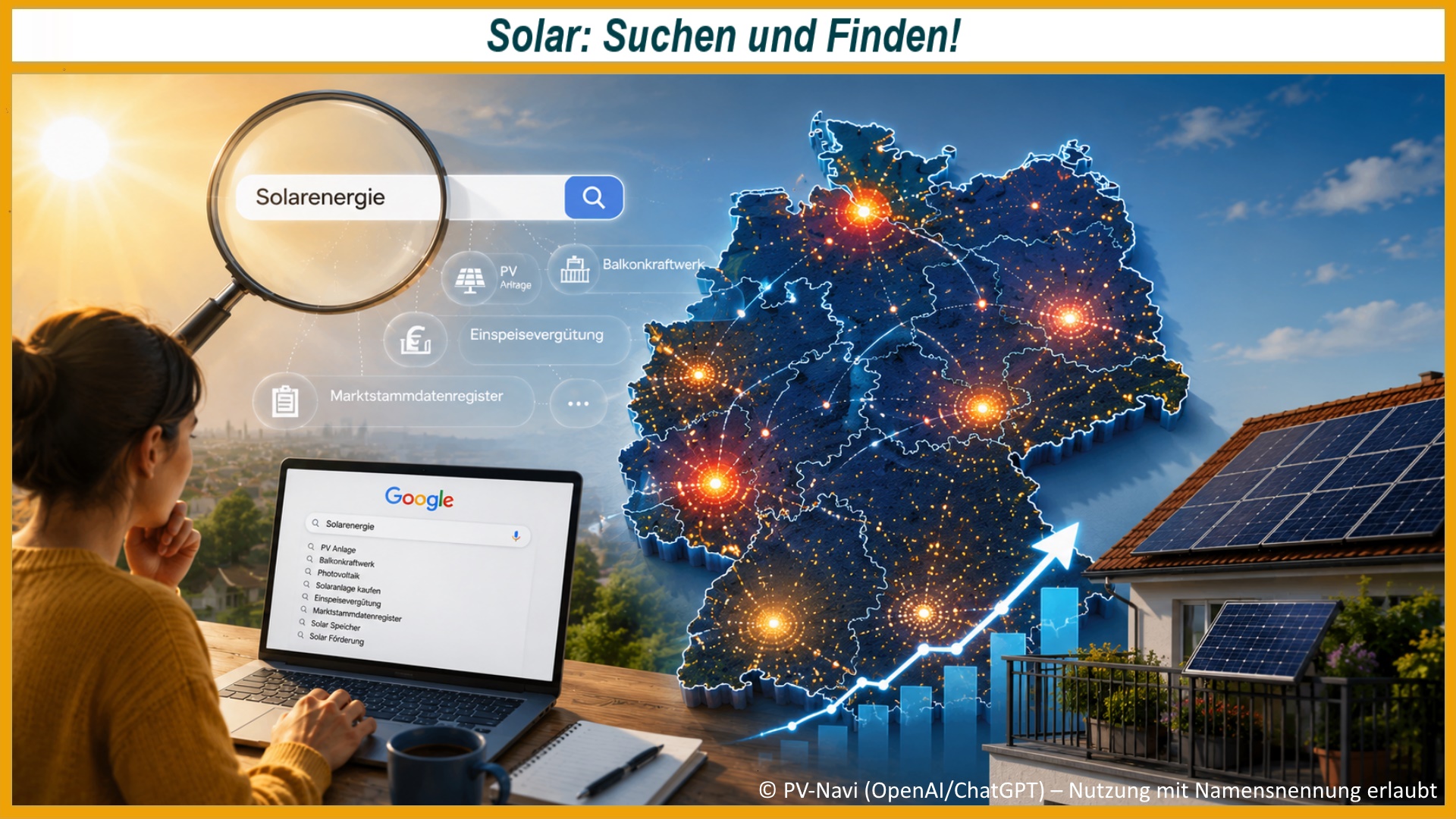 Eine aktuelle Analyse des Online-Suchverhaltens zeigt, wie groß das Interesse an Photovoltaik, Balkonkraftwerken und Solarstrom in den verschiedenen Regionen Deutschlands ist.