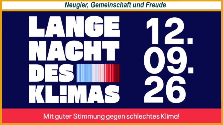 Logo der Langen Nacht des Klimas 2026 mit dem Motto „Mit guter Stimmung gegen schlechtes Klima“