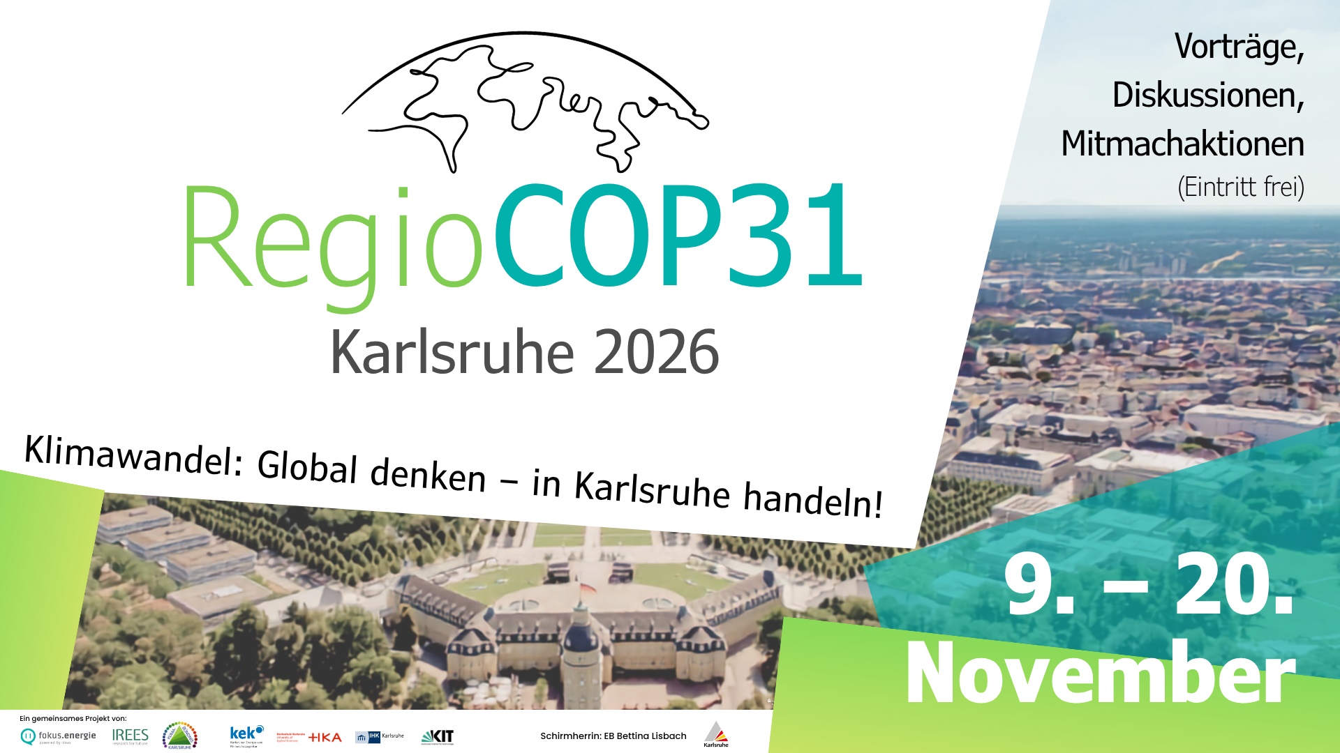 Logo der RegioCOP31 Karlsruhe 2026, einer regionalen Klimakonferenz parallel zur internationalen UN-Klimakonferenz COP31