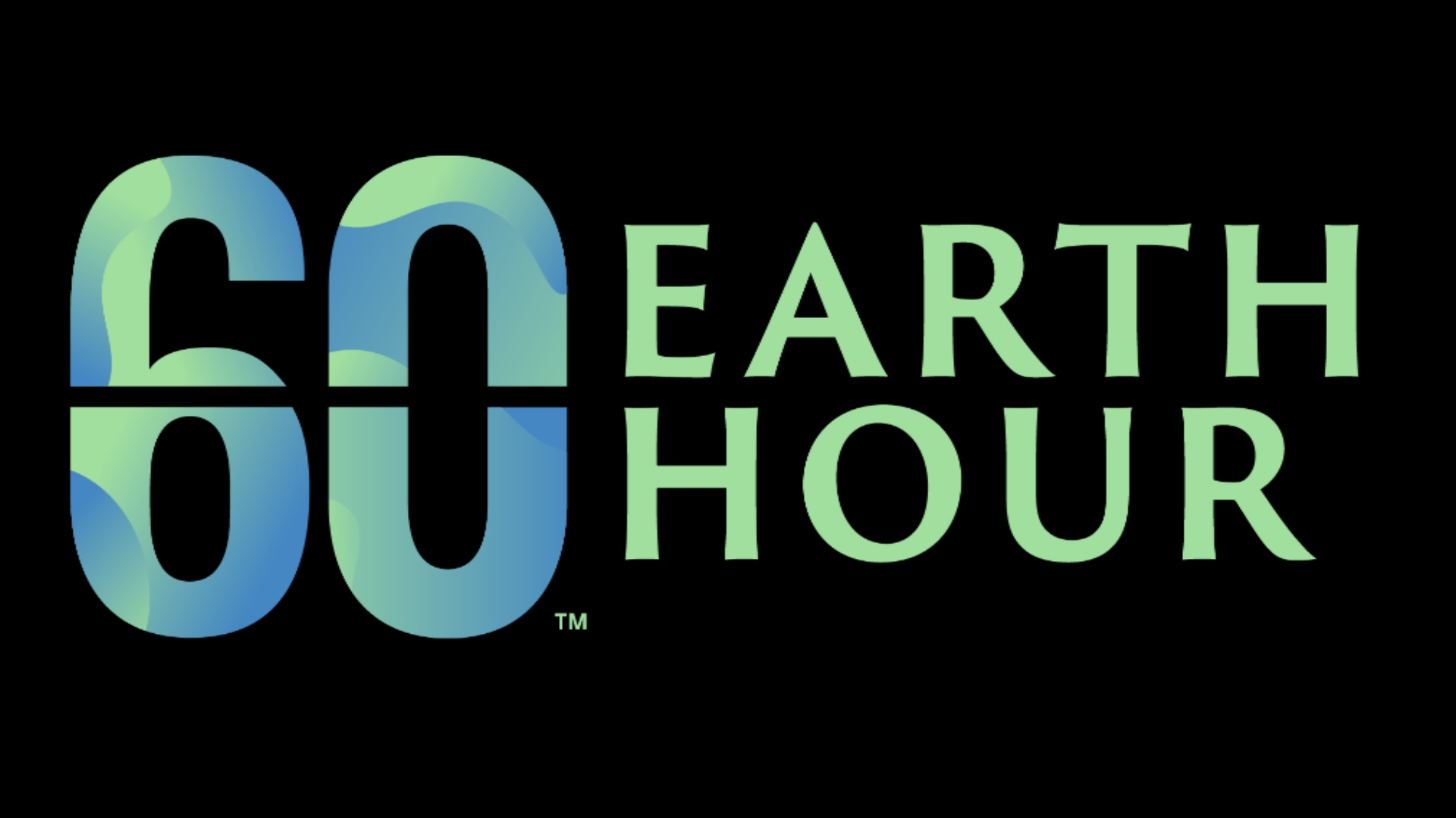 Earth-Hour-Logo mit der Zahl 60 als Symbol für die weltweite Klimaschutzaktion des WWF
